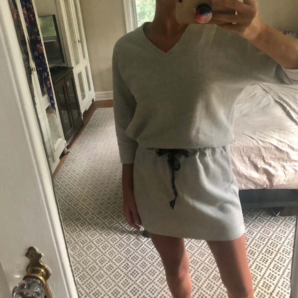 Moussy Grey Tie Waist Dress